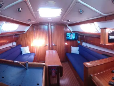 Salon of Marianna, a Bavaria 36 Cruiser sailboat at Municipal Unit of Ellomenos, Greece