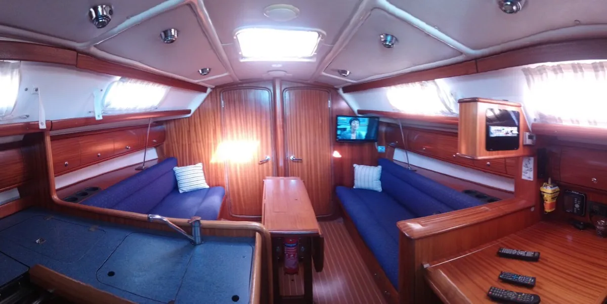 Salon of Marianna, a Bavaria 36 Cruiser sailboat at Municipal Unit of Ellomenos, Greece
