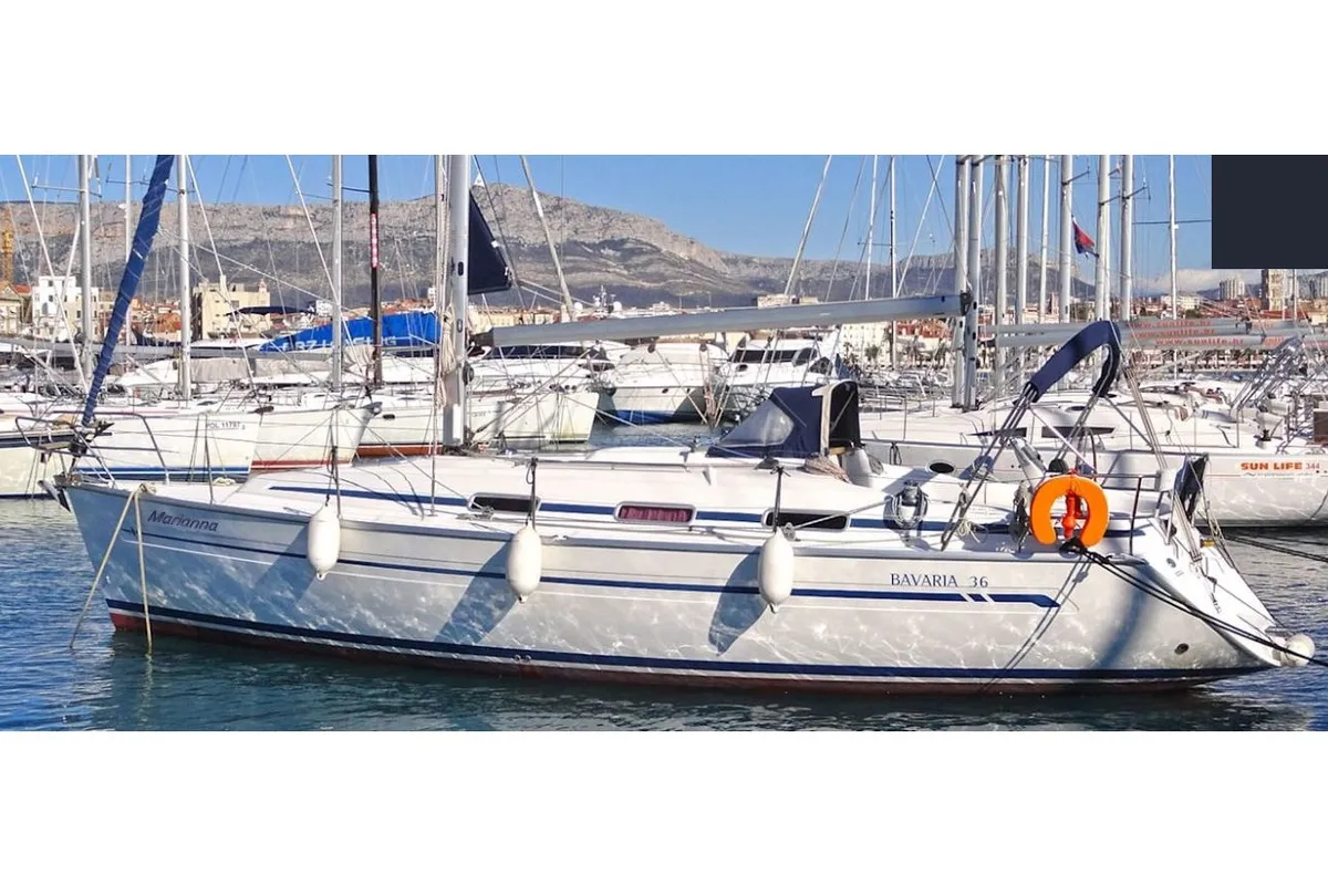 Exterior view of Marianna, a Bavaria 36 Cruiser sailboat at Municipal Unit of Ellomenos, Greece
