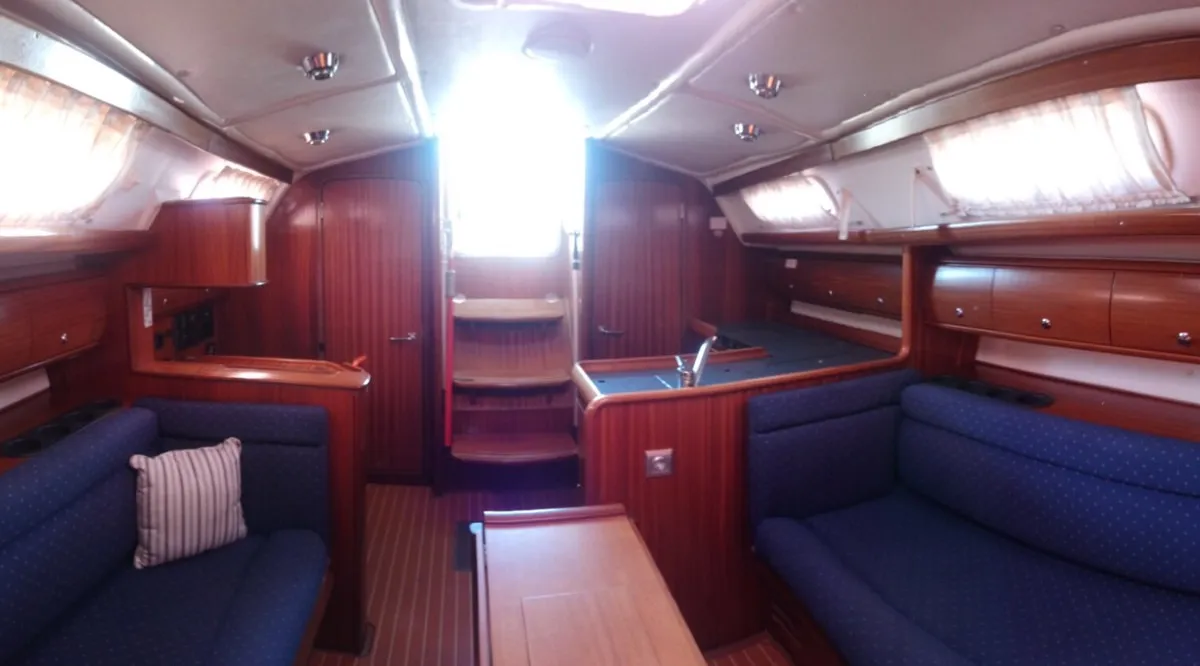 Salon of Marianna, a Bavaria 36 Cruiser sailboat at Municipal Unit of Ellomenos, Greece