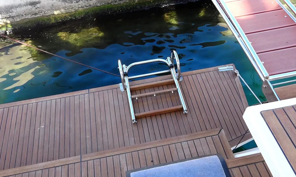 Deck of Cookie, a Beneteau Oceanis 46.1 sailboat at Preveza, Greece