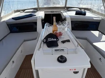 Deck of Cookie, a Beneteau Oceanis 46.1 sailboat at Preveza, Greece