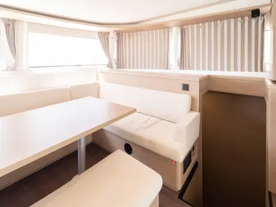 Salon of Spezielli, a Lagoon 46 catamaran at Felanitx, Spain