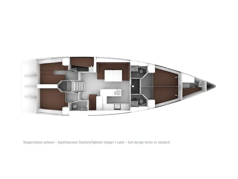 Floor plan of AF-BC56, a Bavaria Cruiser 56 sailboat at Athens, Greece
