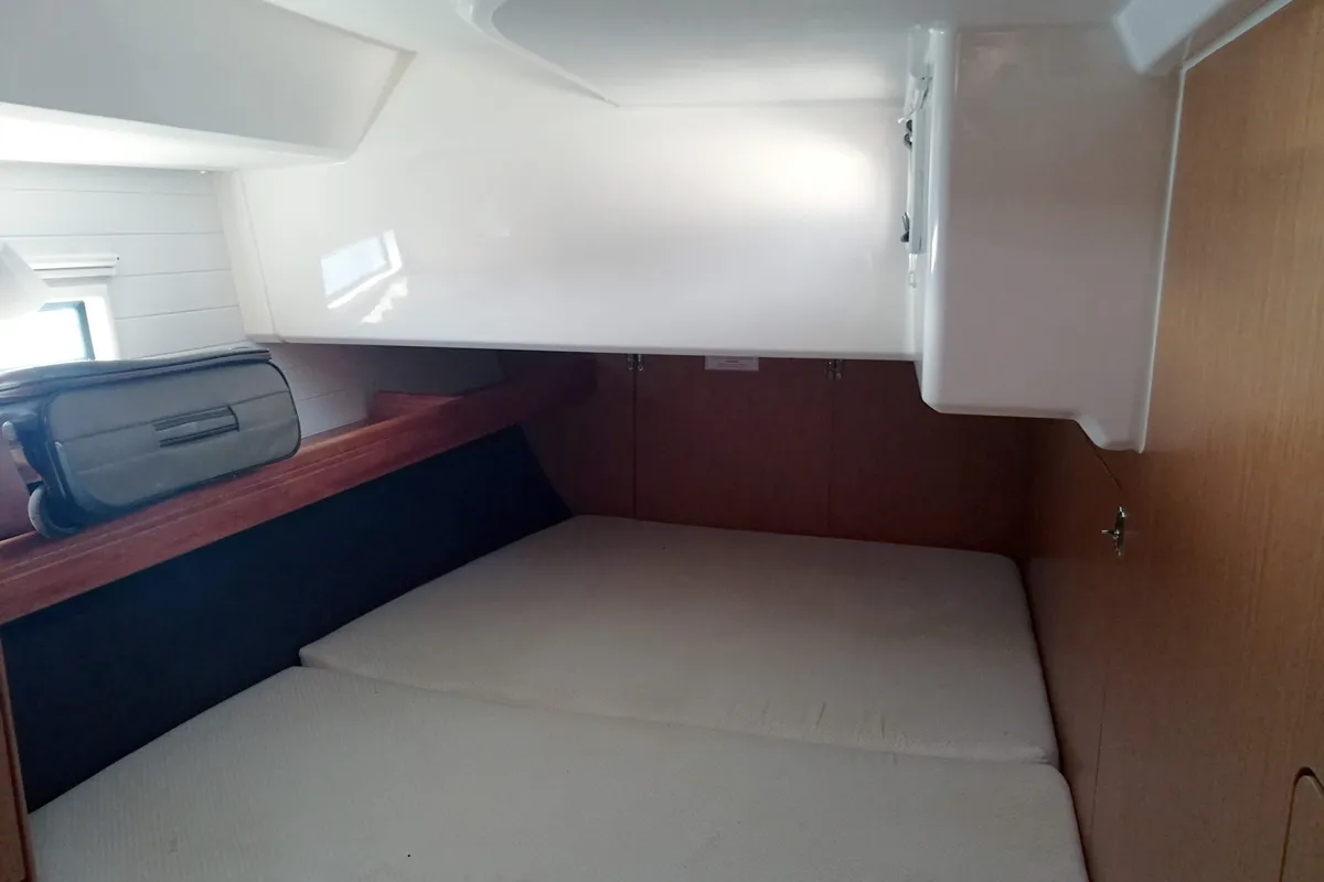 Cabin on Blue Moon, a Bavaria Cruiser 46 sailboat at Agropoli, Italy
