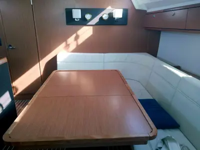 Salon of Blue Moon, a Bavaria Cruiser 46 sailboat at Agropoli, Italy