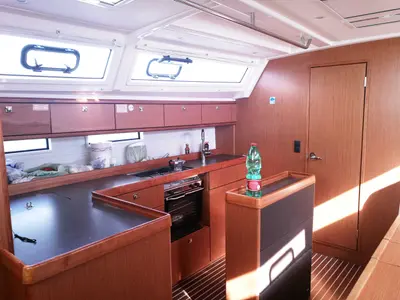 Galley of Blue Moon, a Bavaria Cruiser 46 sailboat at Agropoli, Italy