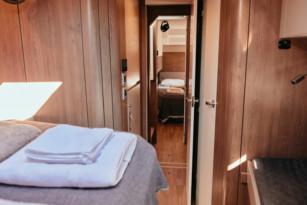 Cabin on Ediba Aries, a Bali Catspace catamaran at Marmaris, Turkey