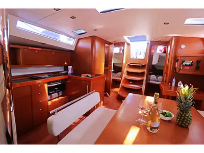 Salon of Beneteau Oceanis 48, a sailboat at Kaštela, Croatia