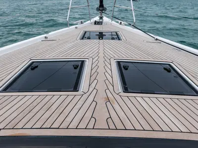 Galeo, a Dufour 470 sailboat at Ventimiglia, Italy