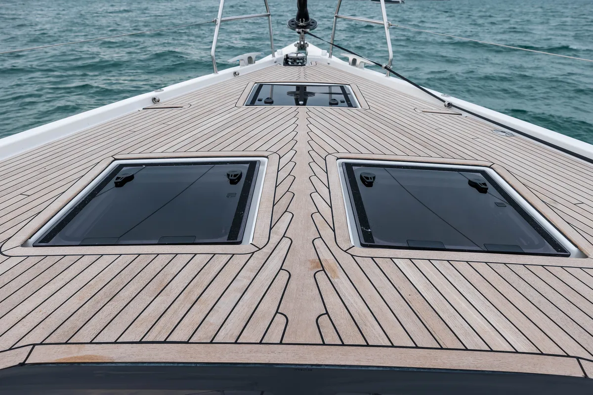 Galeo, a Dufour 470 sailboat at Ventimiglia, Italy