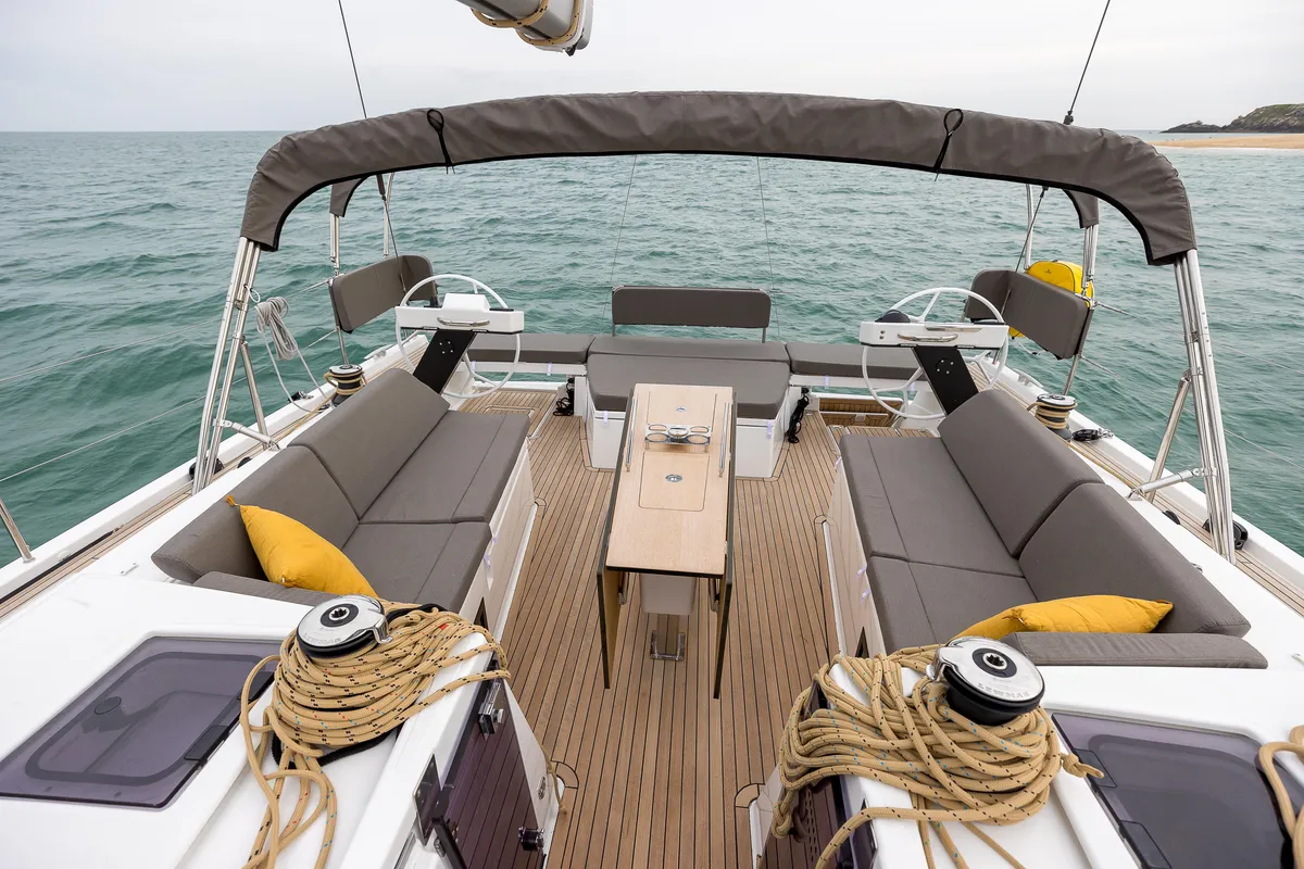 Galeo, a Dufour 470 sailboat at Ventimiglia, Italy