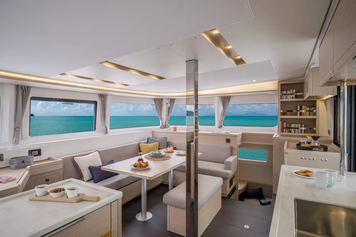 Salon of Pegasus, a Lagoon 46 catamaran at Propriano, France