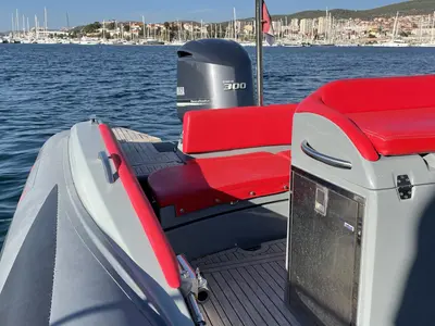 Deck of Adrenalina, a Lomac 750 motorboat at Šibenik, Croatia