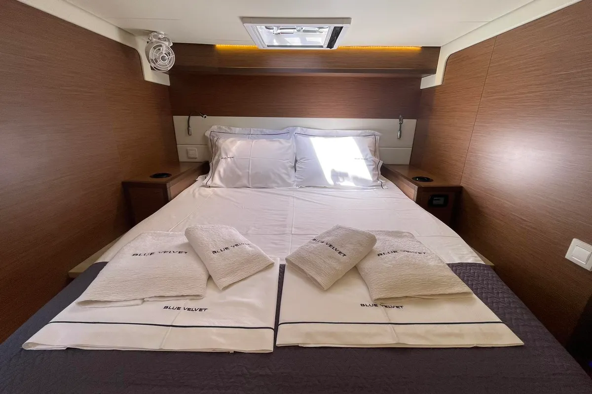 Cabin on Blue Velvet, a Lagoon 52 F catamaran at Municipal Unit of Lefkada, Greece