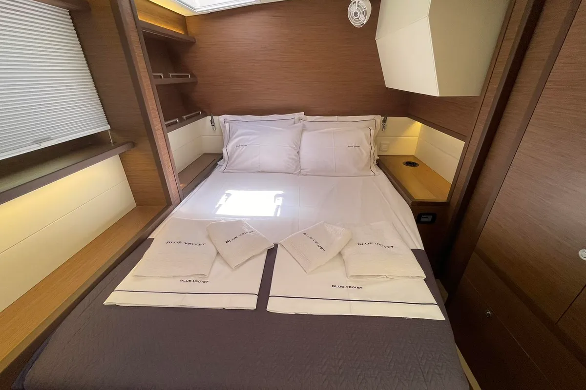 Cabin on Blue Velvet, a Lagoon 52 F catamaran at Municipal Unit of Lefkada, Greece