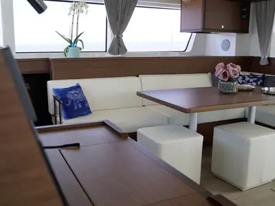 Salon of Blue Velvet, a Lagoon 52 F catamaran at Municipal Unit of Lefkada, Greece