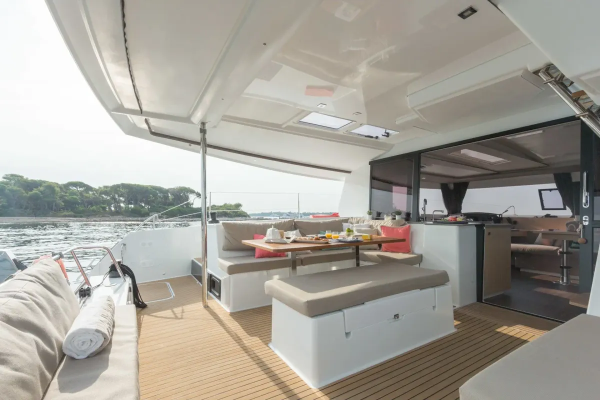 Cabin on Lounge, a Fountaine Pajot Helia 44 catamaran at Tivat, Montenegro
