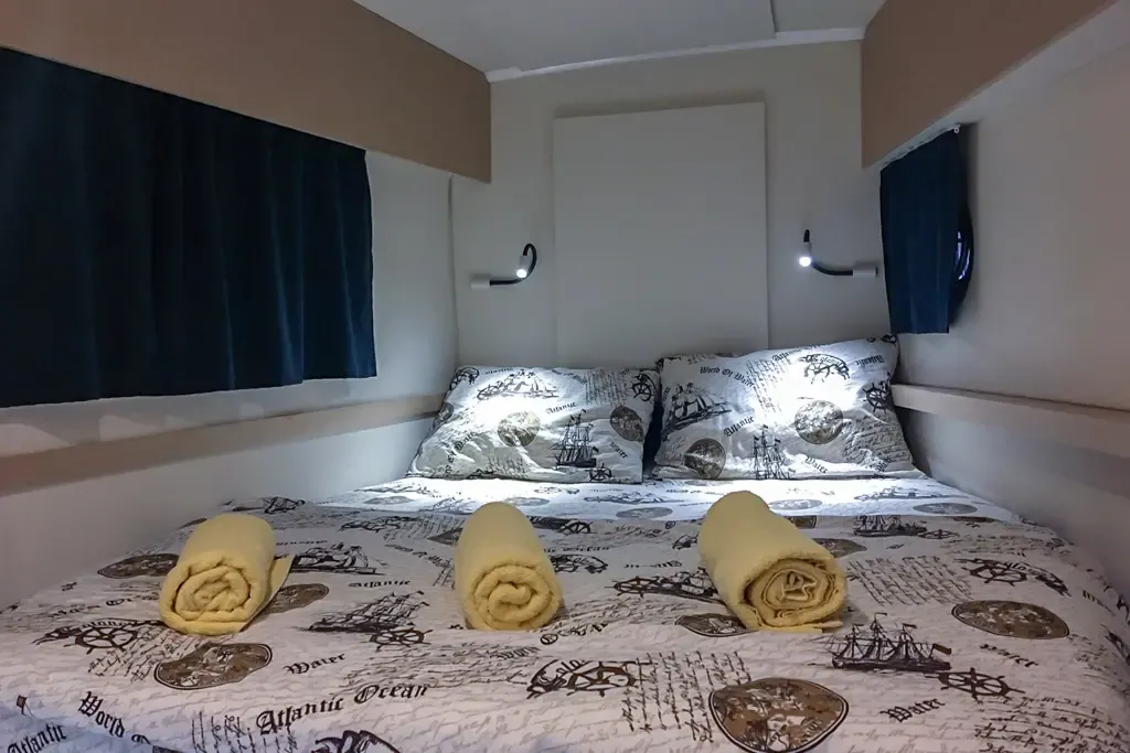 Cabin on Lounge, a Fountaine Pajot Helia 44 catamaran at Tivat, Montenegro
