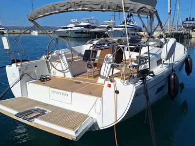 Sunny Day, a Hanse 388 sailboat at Grad Kaštela, Croatia