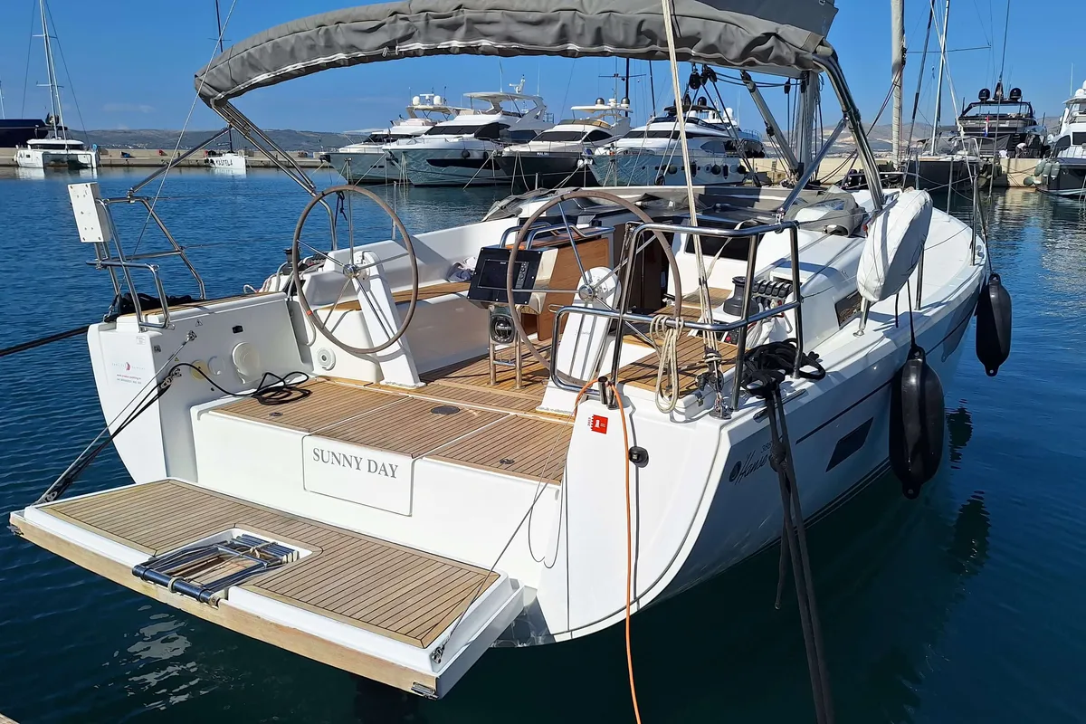 Sunny Day, a Hanse 388 sailboat at Grad Kaštela, Croatia