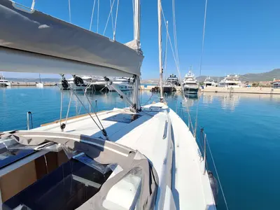 Sunny Day, a Hanse 388 sailboat at Grad Kaštela, Croatia