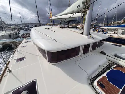 Deck of Mia, a Lagoon 400 catamaran at Valencia, Spain