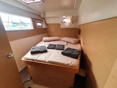 Cabin on Mia, a Lagoon 400 catamaran at Valencia, Spain