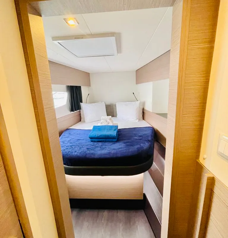 Head on Pau Hana II, a Fountaine Pajot Elba 45 catamaran at Road Town, British Virgin Islands