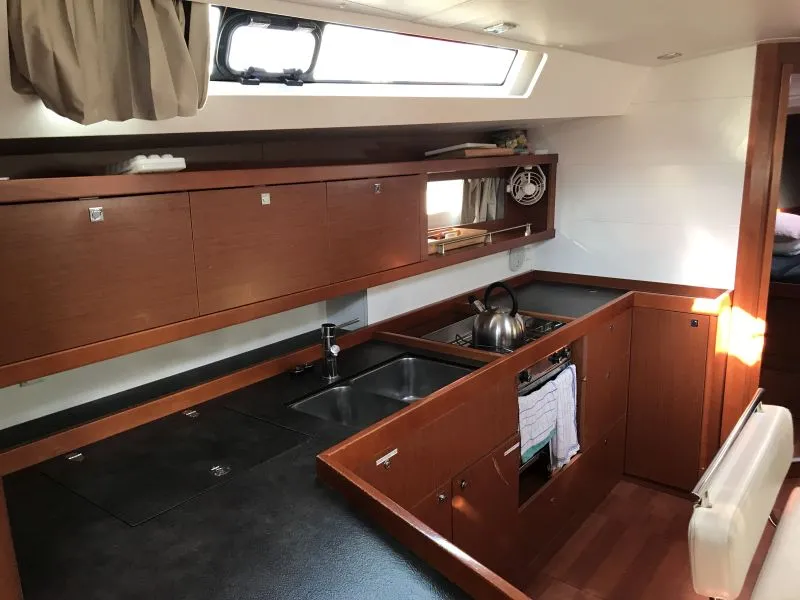 Galley of Alboran XXXIV Nini (Majorca), a Beneteau Oceanis 45 sailboat at es Jonquet, Spain