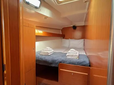 Cabin on Fairy, a Beneteau Cyclades 50.5 sailboat at Athens, Greece
