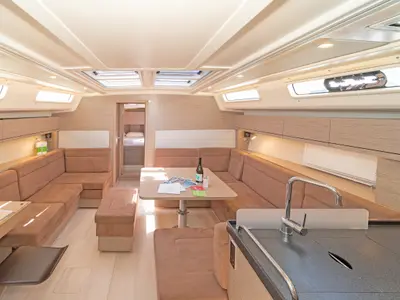 Salon of Triton, a Hanse 458 sailboat at Municipal Unit of Rhodes, Greece