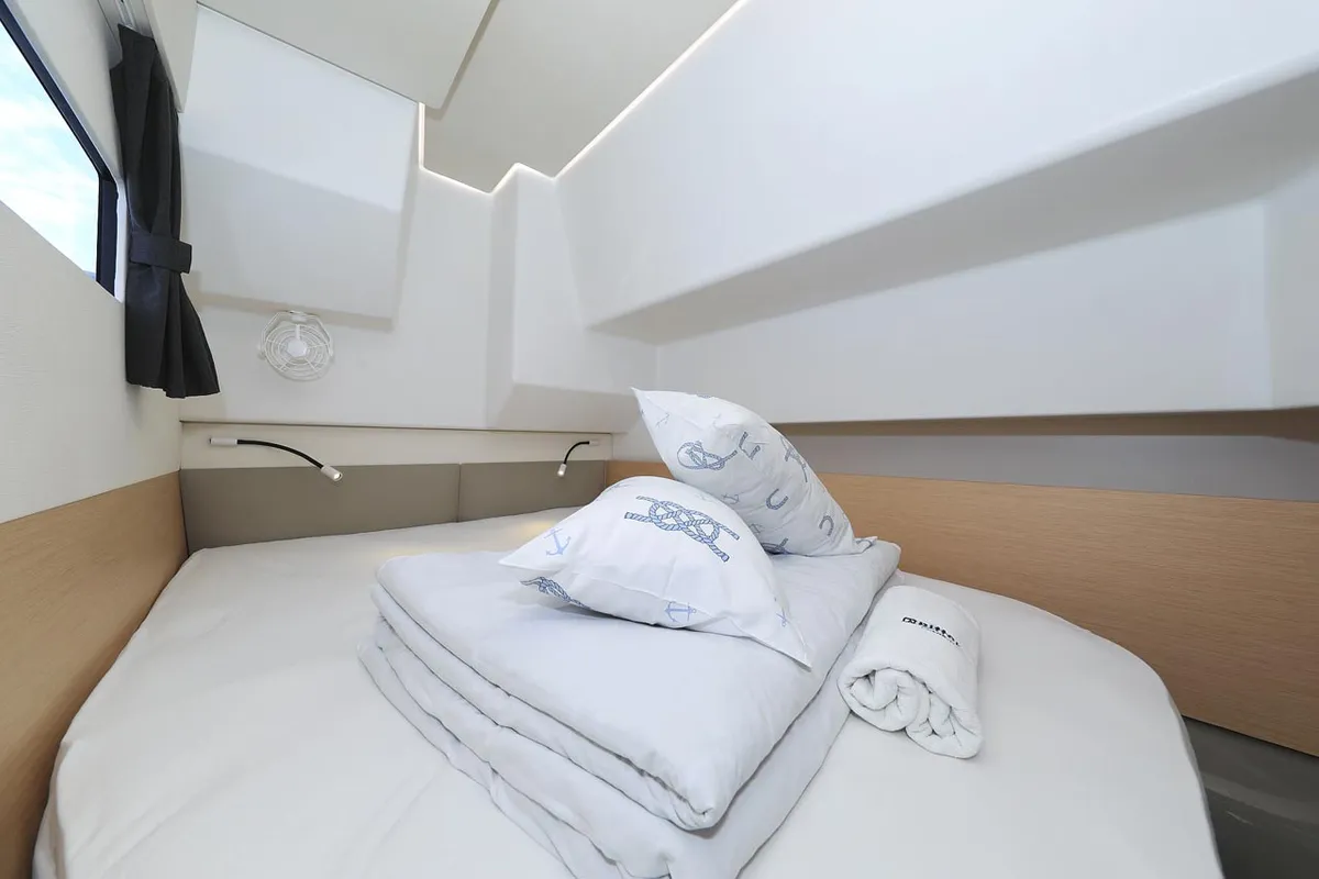 Cabin on Marlie, a Fountaine Pajot MY 37 catamaran at Grad Trogir, Croatia