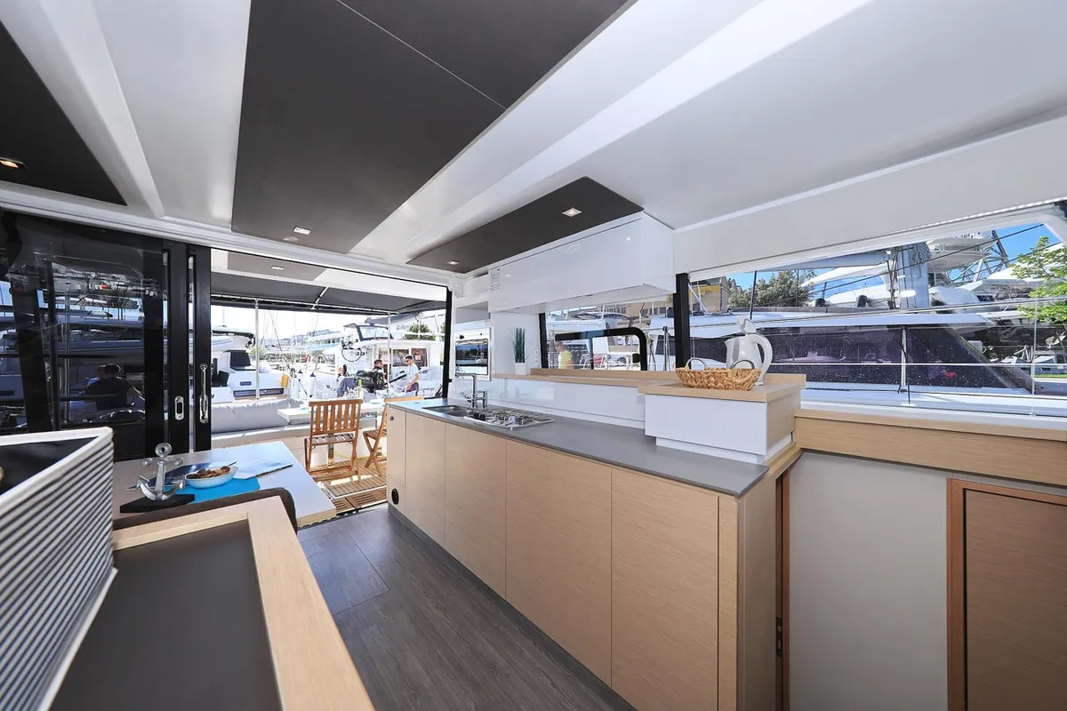 Galley of Marlie, a Fountaine Pajot MY 37 catamaran at Grad Trogir, Croatia