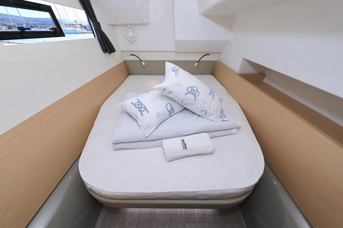 Cabin on Marlie, a Fountaine Pajot MY 37 catamaran at Grad Trogir, Croatia