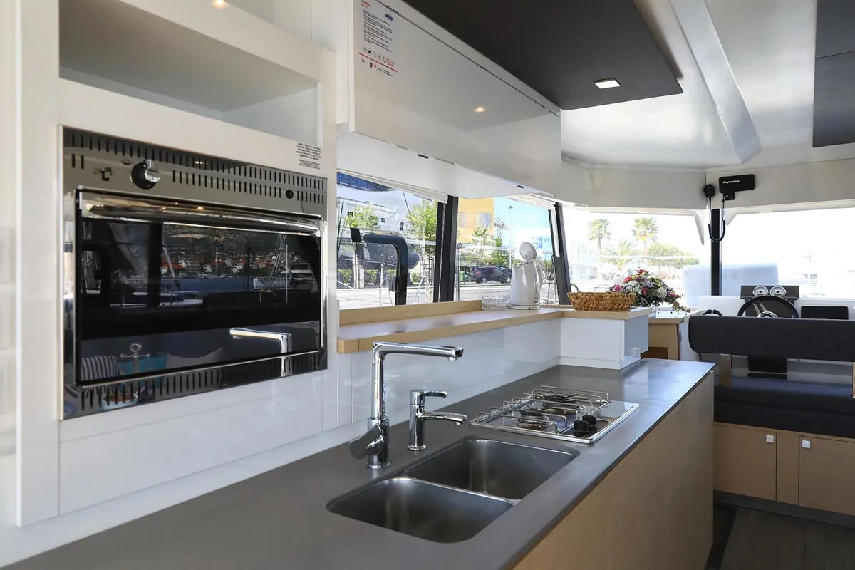 Galley of Marlie, a Fountaine Pajot MY 37 catamaran at Grad Trogir, Croatia