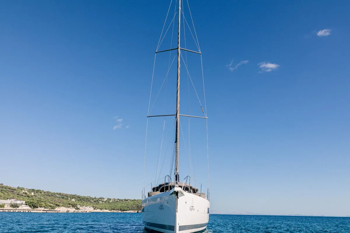 Exterior view of Euphoria, a Jeanneau 60 sailboat at Nea Peramos, Greece