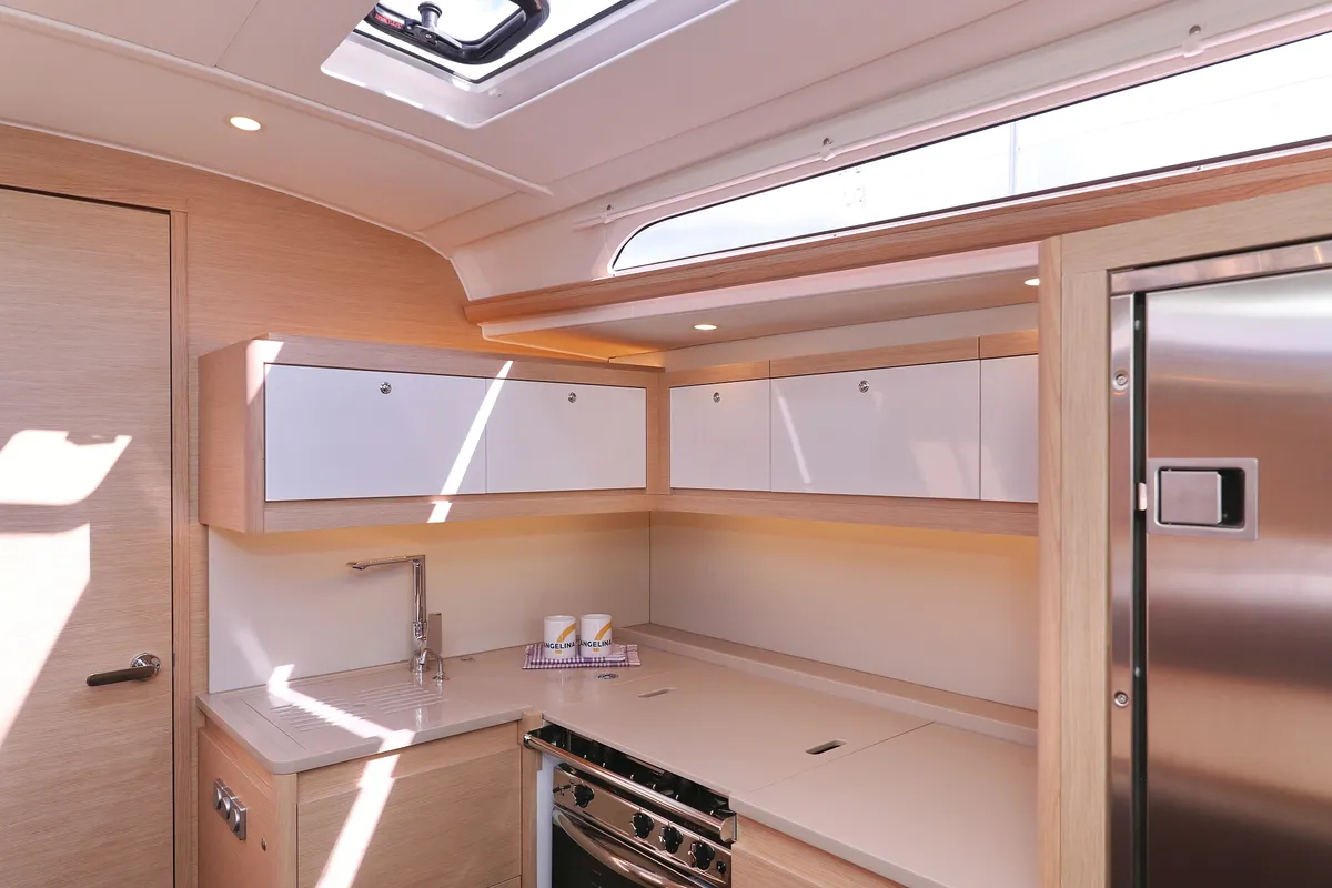 Galley of Blue Wave, a Dufour 470 sailboat at Primošten, Croatia