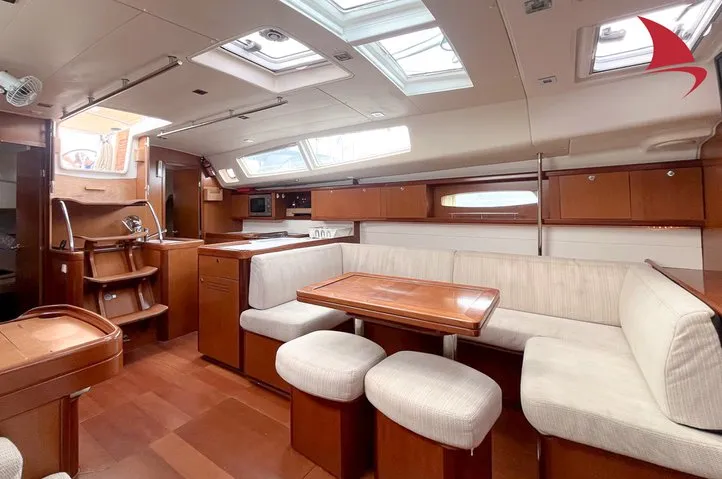 Salon of Calypso, a Beneteau Oceanis 50 sailboat at Ajaccio, France