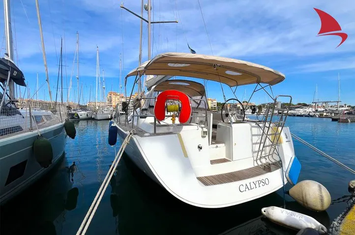 Exterior view of Calypso, a Beneteau Oceanis 50 sailboat at Ajaccio, France