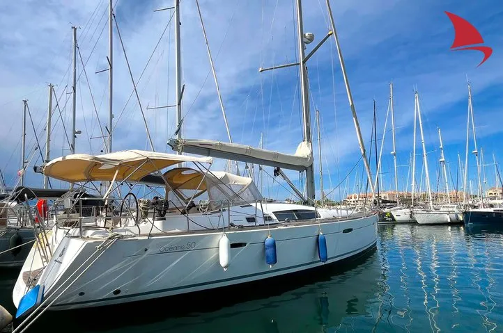 Exterior view of Calypso, a Beneteau Oceanis 50 sailboat at Ajaccio, France