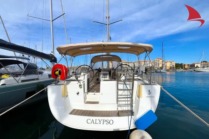 Exterior view of Calypso, a Beneteau Oceanis 50 sailboat at Ajaccio, France