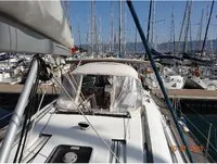 Cockpit of Calypso, a Beneteau Oceanis 50 sailboat at Ajaccio, France