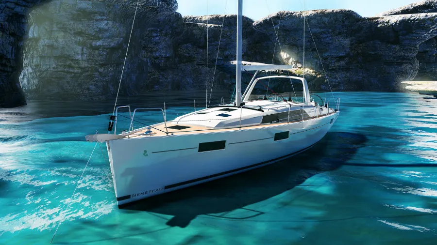 Exterior view of Alma, a Beneteau Oceanis 41.1 sailboat at Municipal Unit of Ellomenos, Greece
