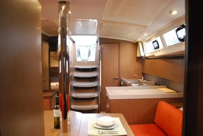 Salon of Alma, a Beneteau Oceanis 41.1 sailboat at Municipal Unit of Ellomenos, Greece