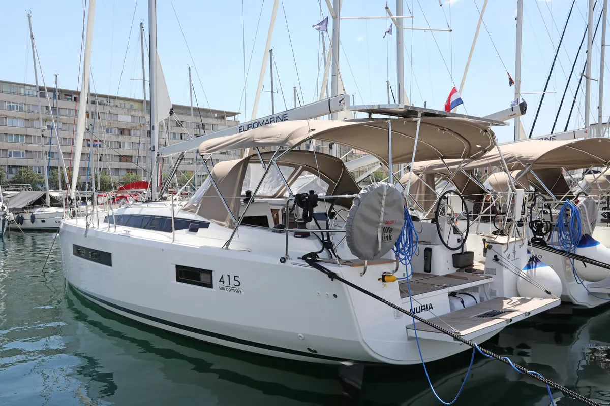 Nuria, a Jeanneau Sun Odyssey 415 sailboat at Grad Pula, Croatia