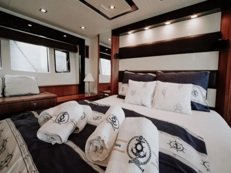 Cabin on Marita, a Sunseeker 64 motor yacht at Seget Donji, Croatia
