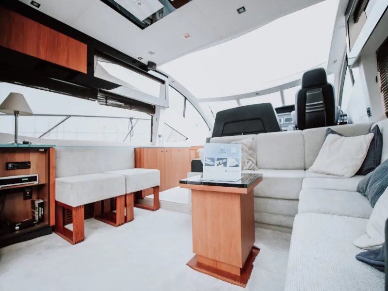 Salon of Marita, a Sunseeker 64 motor yacht at Seget Donji, Croatia