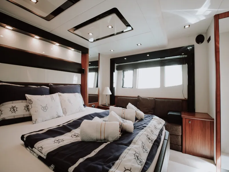 Cabin on Marita, a Sunseeker 64 motor yacht at Seget Donji, Croatia