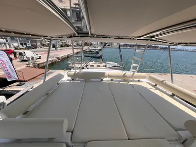 Deck of Wiseas, a Bali Catspace catamaran at Volos, Greece